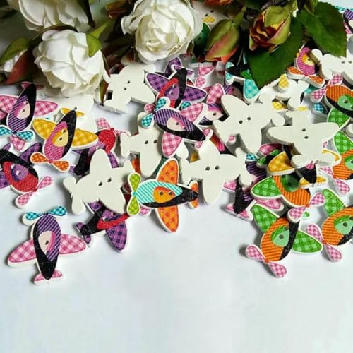 30 Stück gemischte Stil Kinderknopf DIY handgefertigte dekorative Schnalle Cartoon Holzknöpfe Holz Nähknopf-Stil 1 von LNHBZ