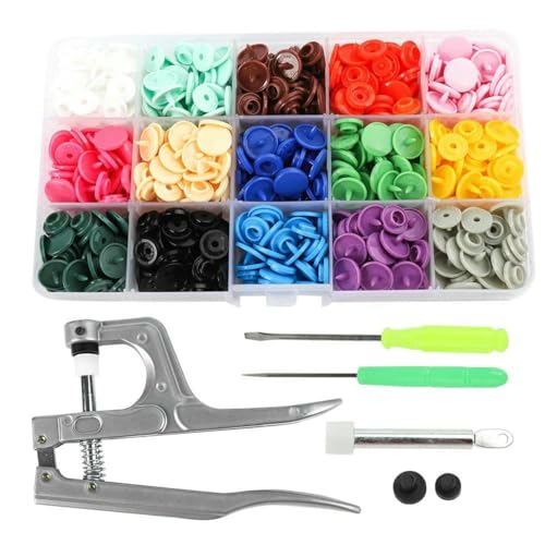 360 Sets T5-Druckknöpfe mit Druckknöpfen, Zangen-Werkzeugsatz und Organizer-Behältern, Drucknaht-Druckknöpfen, Druckknöpfen, 150er-Set von LNHBZ