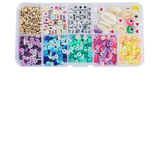4,0 mm Polymer Clay & Alphabet-Perlen-Set, 10 Gitter, 1350 Stück/Box mit Zubehör, DIY-Schmuckherstellung für Armband-Halsketten-Bastelarbeiten-08-4,0 mm, ca. 1350 Stück 4,0 mm Polymer Clay & Alphabet-Perlen-Set, 10 Gitter, 1350 Stück/Box mit Zubehör, DIY-Schmuckherstellung für Armband-Halsketten-Bastelarbeiten-08-4,0 mm, ca. 1350 Stück von LNHBZ