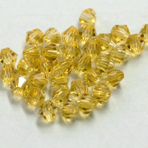 4,0 mm glänzende Kristallperlen, Doppelkegelperle, Glasperle, lose Abstandsperlen für Armbänder, DIY-Schmuckherstellung, 200 Stück, Jonquil, 4,0 mm 4,0 mm glänzende Kristallperlen, Doppelkegelperle, Glasperle, lose Abstandsperlen für Armbänder, DIY-Schmuckherstellung, 200 Stück, Jonquil, 4,0 mm von LNHBZ