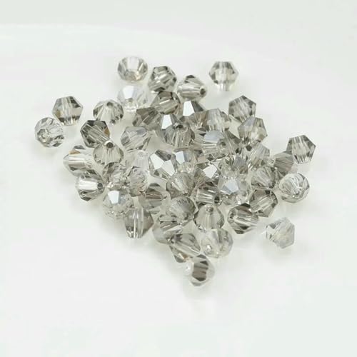 4,0 mm glänzende Kristallperlen, Doppelkegelperle, Glasperle, lose Abstandsperlen für Armbänder, DIY-Schmuckherstellung, 200 Stück, transparentes Grau, 4,0 mm 4,0 mm glänzende Kristallperlen, Doppelkegelperle, Glasperle, lose Abstandsperlen für Armbänder, DIY-Schmuckherstellung, 200 Stück, transparentes Grau, 4,0 mm von LNHBZ