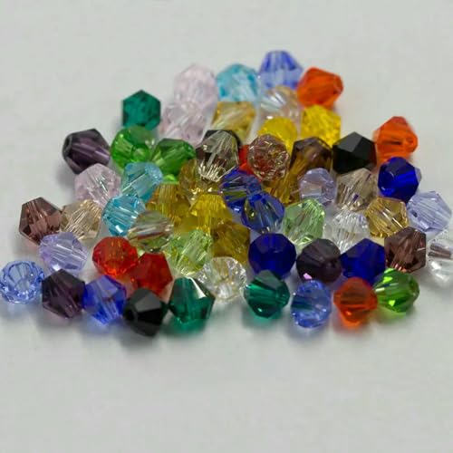 4,0 mm glänzende Kristallperlen, Doppelkegelperlen, Glasperlen, lose Abstandsperlen für Armbänder, DIY-Schmuckherstellung, 200 Stück, gemischte Farben, 4,0 mm 4,0 mm glänzende Kristallperlen, Doppelkegelperlen, Glasperlen, lose Abstandsperlen für Armbänder, DIY-Schmuckherstellung, 200 Stück, gemischte Farben, 4,0 mm von LNHBZ