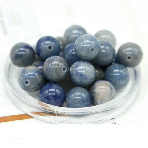 4/6/8/10 mm natürliche runde Tigerauge-Lava-Türkis-Achat-lose Steinperlen für die Schmuckherstellung, DIY-Armband-Halskettenzubehör – Blauer Aventurin – 8 mm (30 Stück) von LNHBZ