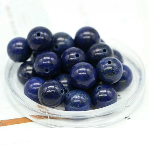 4/6/8/10 mm natürliche runde Tigerauge-Lava-Türkis-Achat-lose Steinperlen für die Schmuckherstellung, DIY-Armband-Halskettenzubehör – Lapislazuli – 8 mm (30 Stück) von LNHBZ