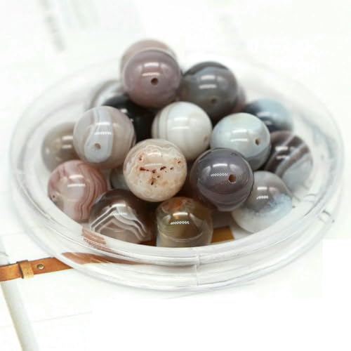 4/6/8/10 mm natürliche runde Tigerauge-Lava-Türkis-Achat-lose Steinperlen zur Schmuckherstellung DIY-Armband-Halskettenzubehör-Botswana-10 mm (20 Stück) von LNHBZ