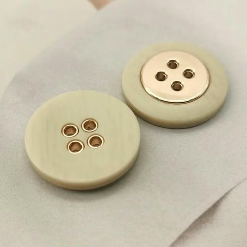 4-Loch-Nähknöpfe aus rundem Kunstharzmetall für Herren- und Damenmäntel, Anzüge, Strickjacken, hochwertiges DIY-Nähzubehör, 6 Stück, 18/23,0 mm, 2–18 mm, 6 Stück von LNHBZ