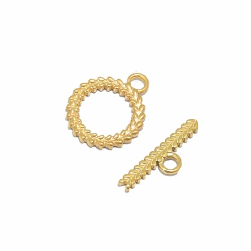 4 Sets Edelstahl-Knebelverschlüsse mit Gold-OT-Verschlüssen für die Herstellung von DIY-Schmuck, Halsketten, Verbindungsstücke, Verschlüsse, Armbänder, Haken, Zubehör, Gold 10 von LNHBZ