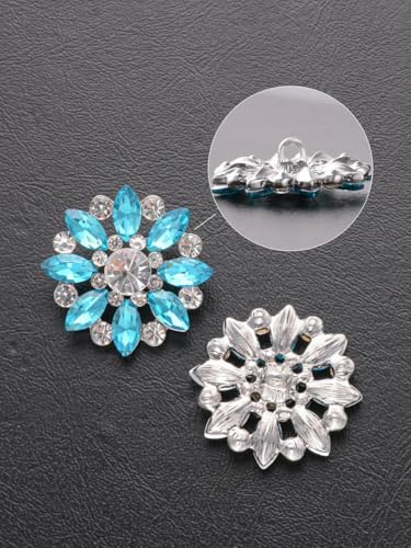 4 Stück/Beutel mit luxuriösen, ausgehöhlten Strasssteinen in Blumenform, Metallknöpfe, Kleidungstaschen, Schuhe, Hüte, Schmuckzubehör-Blau2-16mm-4St von LNHBZ