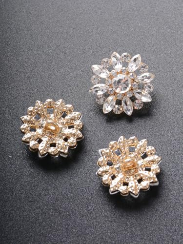 4 Stück/Beutel mit luxuriösen, ausgehöhlten Strasssteinen in Blumenform, Metallknöpfe, Kleidungstaschen, Schuhe, Hüte, Schmuckzubehör - Hellweiß 1-16 mm - 4 Stück von LNHBZ