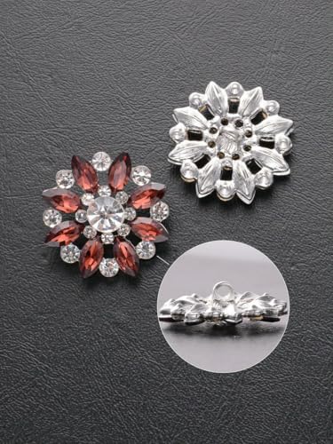 4 Stück/Beutel mit luxuriösen, ausgehöhlten Strasssteinen in Blumenform, Metallknöpfe, Kleidungstaschen, Schuhe, Hüte, Schmuckzubehör-Lila-16 mm-4 Stück von LNHBZ