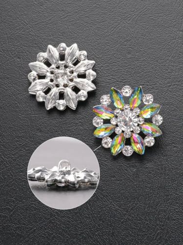 4 Stück/Beutel mit luxuriösen, ausgehöhlten Strasssteinen in Blumenform, Metallknöpfe, für Kleidung, Taschen, Schuhe, Hüte, Schmuckzubehör – mehrfarbig 1–16 mm – 4 Stück von LNHBZ