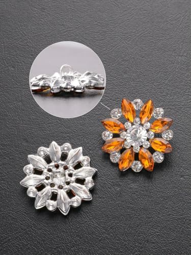 4 Stück/Beutel mit luxuriösen, ausgehöhlten Strasssteinen mit Blumenmotiv, Metallknöpfe, Kleidungstaschen, Schuhe, Hüte, Schmuckzubehör-Gelb 1-19 mm-4 Stück von LNHBZ