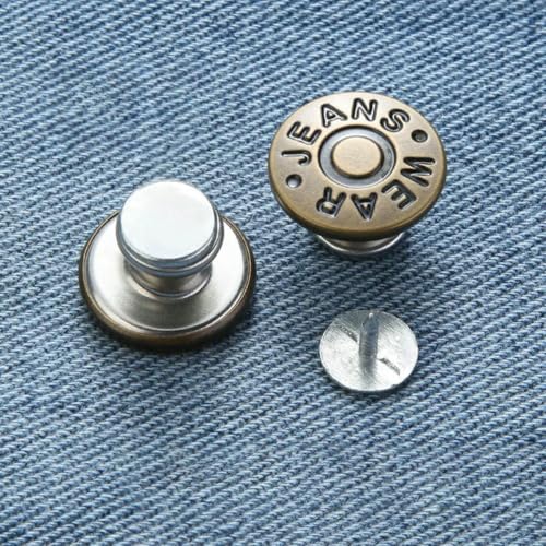 5/10 Stück Jeansknöpfe, 17 mm, Ersatz-Näh-Druckknopf-Befestigungswerkzeug, abnehmbare Jeansknöpfe ohne Nägel, für Kleidung und Hosen, Stil P-02, 20 Stück im Karton von LNHBZ