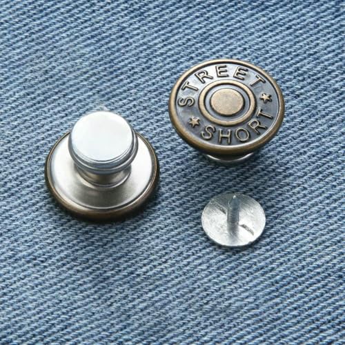 5/10 Stück Jeansknöpfe, 17 mm, Ersatz-Näh-Druckknopf-Befestigungswerkzeug, abnehmbare Jeansknöpfe ohne Nägel, für Kleidung und Hosen, Stil P-03, 20 Stück im Karton von LNHBZ