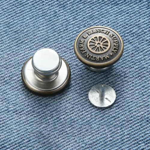 5/10 Stück Jeansknöpfe, 17 mm, Ersatz-Näh-Druckknopf-Befestigungswerkzeug, nagellose, abnehmbare Jeansknöpfe, Kleidung und Hosen, Stil P-05, 10 Stück im Karton von LNHBZ