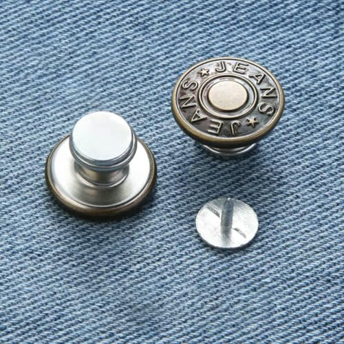 5/10 Stück Jeansknöpfe, 17 mm, Ersatz-Näh-Druckknopf-Befestigungswerkzeug, nagellose, abnehmbare Jeansknöpfe für Kleidung und Hosen, P-01style-20 Stück im Karton von LNHBZ