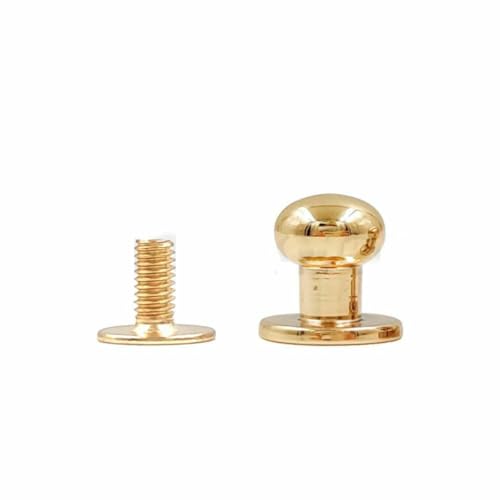 5–10 Stück Rundkopf-Kugelbolzen, Messingknöpfe, Schraubnieten, Ledertaschen, Bastelzubehör, DIY-Zubehör, Schnallen, Hellgold, 5 Stück, 12 x 10 x 12 mm von LNHBZ