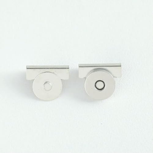 5 Sets magnetische Schnallenverschlüsse mit Schnappverschluss, Metallknöpfe, für Handtaschen, Geldbörsen, Basteltaschen, Teile, Verschlussschnalle, Silber von LNHBZ