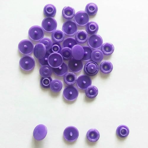 50/100/150 Sets Druckknöpfe T5 Taschenordner Dunkle Schnalle Knopf Harz Kleidungszubehör für Babykleidung-Dunkelviolett-100set von LNHBZ