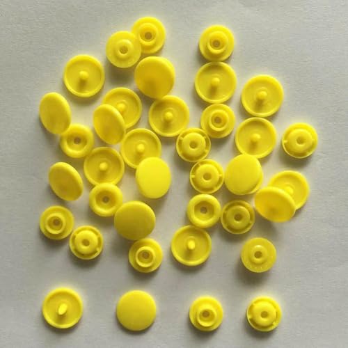 50/100/150 Sets Druckknöpfe T5 Taschenordner Dunkle Schnalle Knopf Harz Kleidungszubehör für Babykleidung-Eigelb-50set von LNHBZ