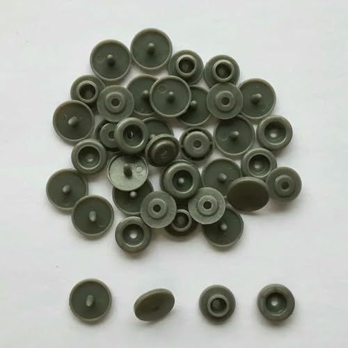 50/100/150 Sets Druckknöpfe T5 Taschenordner Dunkle Schnalle Knopf Harz Kleidungszubehör für Babykleidung-grau-200set von LNHBZ