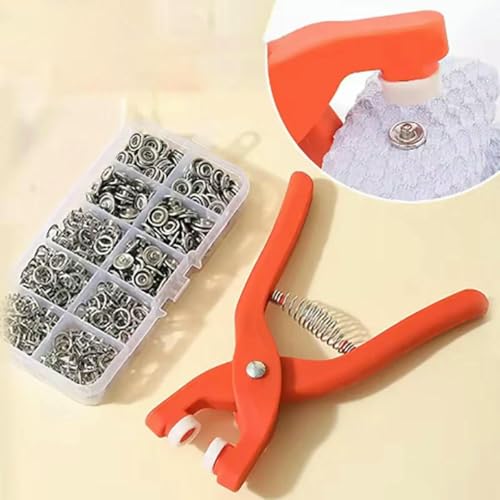 50/100 Sets Zangenwerkzeug Schnallenknöpfe Metallzange Druckknopf Fünf-Krallen-Set Ösen-Werkzeugsatz Ösensatz zum Nähen von Stoffen-50er-Set Knopfzange von LNHBZ