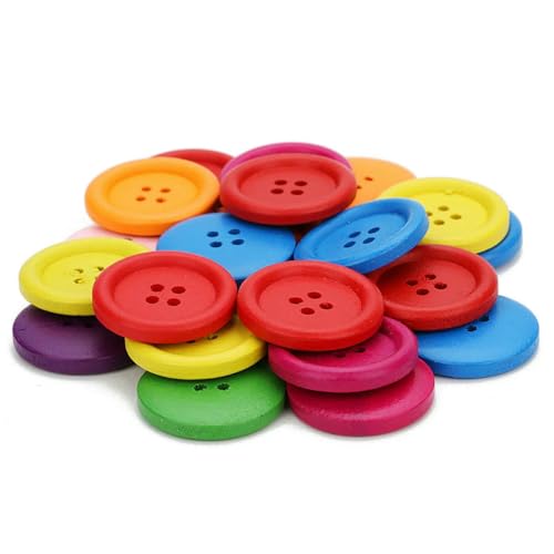 50/100 Stück bunte gemischte Holzknöpfe, rund, für den Haushalt, handgefertigt, DIY-Nähbedarf, Bekleidungszubehör, Material, 50 Stück, Farbe, 1,5 cm 50/100 Stück bunte gemischte Holzknöpfe, rund, für den Haushalt, handgefertigt, DIY-Nähbedarf, Bekleidungszubehör, Material, 50 Stück, Farbe, 1,5 cm von LNHBZ