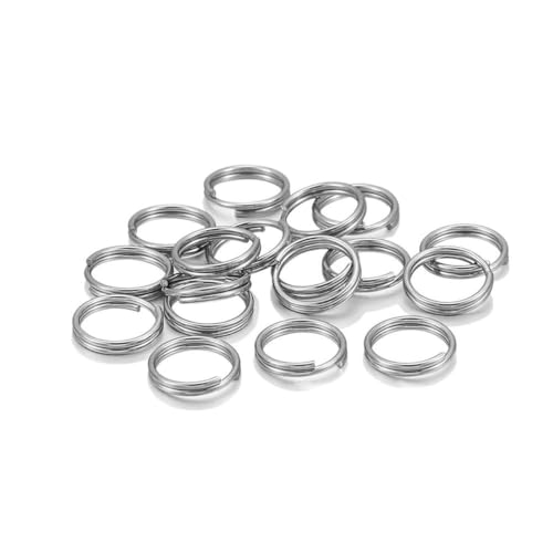 50–200 Stück/Los 4–20 mm offene Biegeringe, Doppelschlaufen, Spaltringe, Verbinder für DIY-Schmuckherstellung, Zubehör – Edelstahl – 8 mm x 200 Stück von LNHBZ