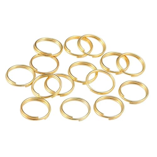 50–200 Stück/Los 4–20 mm offene Biegeringe, Doppelschlaufen, Spaltringe, Verbinder für DIY-Schmuckherstellung, Zubehör – Gold – 10 mm x 200 Stück von LNHBZ