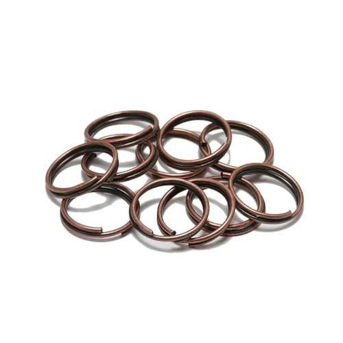50–200 Stück/Los 4–20 mm offene Biegeringe, Doppelschlaufen, Spaltringe, Verbinder für DIY-Schmuckherstellung, Zubehör – Rotkupfer – 10 mm x 200 Stück von LNHBZ