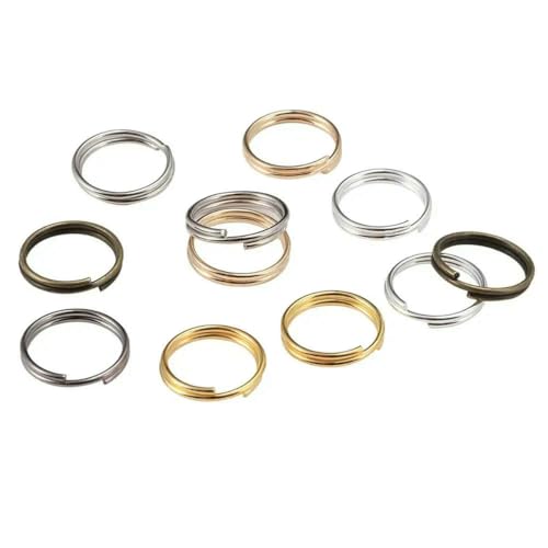 50–200 Stück/Los 4–20 mm offene Biegeringe, Doppelschlaufen, Spaltringe, Verbinder für DIY-Schmuckherstellung, Zubehör – mehrfarbig – 14,0 mm x 100 Stück von LNHBZ