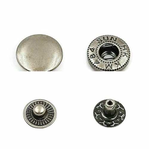 50 Sets 655/633/831 Druckknöpfe, Metalldruckknöpfe, Nähknöpfe für DIY-Kleidung, Kleidersäcke, Schuhe, Lederhandwerk, Nickel, 20 mm (831) von LNHBZ