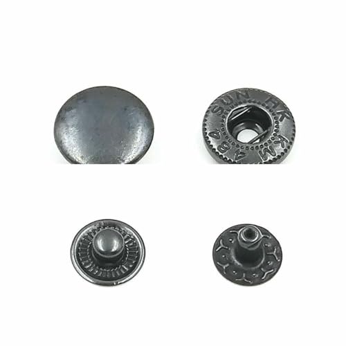 50 Sets 655/633/831 Druckknöpfe, Metalldruckknöpfe, Nähknöpfe für DIY-Kleidung, Kleidersäcke, Schuhe, Lederhandwerk, Schwarznickel, 20 mm (831) von LNHBZ