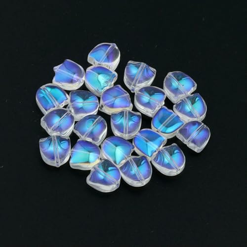 50 Stück/Los Tulpenblumen Lampwork-Perlen Blattglasfarbe Lose Perlen für die Schmuckherstellung DIY Armbänder Halskette Ohrringzubehör-Transparente Farbe von LNHBZ