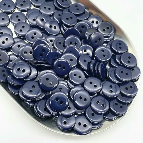 50 Stück 11,5 mm Farben Doppelaugen-Brotknopf Runde Harz-Nähknöpfe DIY Scrapbooking Mehrfarbig-14–11,5 mm (50 Stück) von LNHBZ