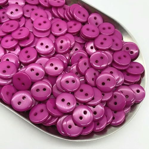 50 Stück 11,5 mm Farben Doppelaugen-Brotknopf Runde Harz-Nähknöpfe DIY Scrapbooking Mehrfarbig-18–11,5 mm (50 Stück) von LNHBZ