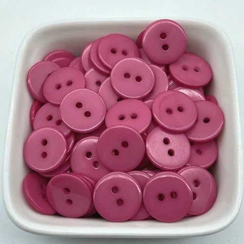 50 Stück 12,5 mm Farben Doppelaugen-Brotknopf Runde Harz-Nähknöpfe DIY Scrapbooking Mehrfarbig-12–12,5 mm (50 Stück) von LNHBZ