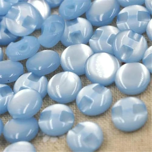 50 Stück 12,5 mm Hemdknöpfe aus Kunstharz, Perlmuttknöpfe, Nähzubehör, Basteln, Blau, 50 Stück von LNHBZ