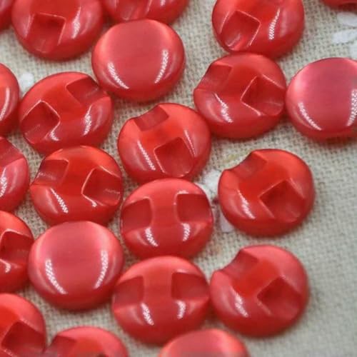 50 Stück 12,5 mm Hemdknöpfe aus Kunstharz, Perlmuttknöpfe, Nähzubehör, Basteln, Rot, 50 Stück von LNHBZ