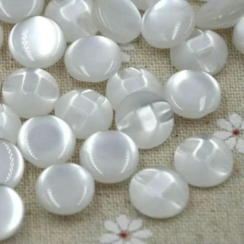 50 Stück 12,5 mm Hemdknöpfe aus Kunstharz, Perlmuttknöpfe, Nähzubehör, Basteln, Weiß, 50 Stück von LNHBZ