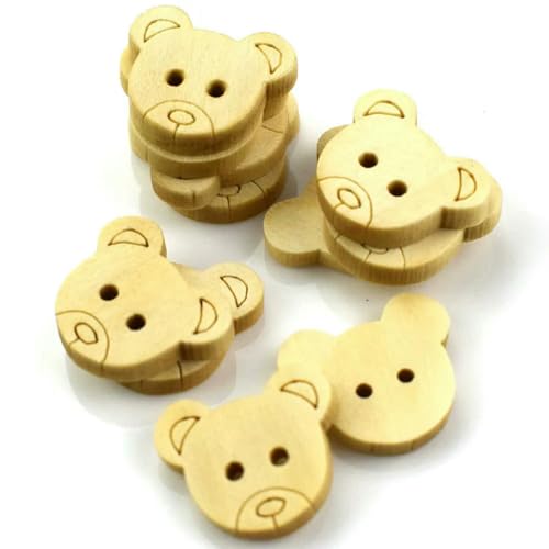 50 Stück 2-Loch-Knopf Teddybär-Holzknöpfe zum Nähen von Scrapbooking, Basteln, Kleidungszubehör, Nähen von Stoff, Holzknöpfe-Q-10x11mm 50 Stück 2-Loch-Knopf Teddybär-Holzknöpfe zum Nähen von Scrapbooking, Basteln, Kleidungszubehör, Nähen von Stoff, Holzknöpfe-Q-10x11mm von LNHBZ