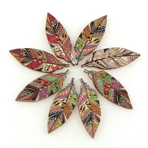 50 Stück 2 Löcher 3 Größen Bunte Schmetterlings-Holzknöpfe Passend für Nähen und Scrapbooking Nähknöpfe für Bastelarbeiten DIY Gemischt-15X42mm von LNHBZ
