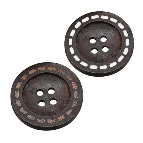 50 Stück DIY Holzknöpfe Nähzubehör Handgefertigte Holzhandwerksdekoration Kinderkleidung Bekleidung 4-Loch Retro Runder Holzknopf-F-Stil 50 Stück-15 mm von LNHBZ