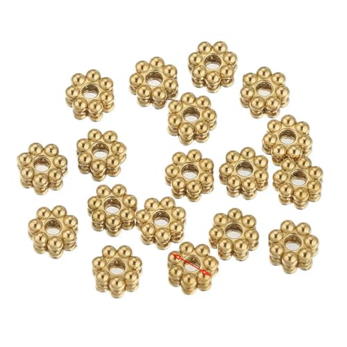 50 Stück Edelstahl-Abstandshalterperlen in Schneeflocken-Blumenform, vergoldet, lose Perlenkappe für DIY-Handarbeiten, Schmuckherstellung, Armband-G5mm 50 Stück Edelstahl-Abstandshalterperlen in Schneeflocken-Blumenform, vergoldet, lose Perlenkappe für DIY-Handarbeiten, Schmuckherstellung, Armband-G5mm von LNHBZ