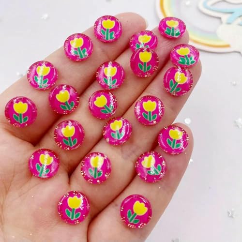 50 Stück Harz, niedlich, bunt, 10 mm, rund, Tulpen, Blumen, Kristall, Edelstein, flache Rückseite, Strass-Applikation, DIY-Knöpfe, Sammelalbum für Nagelkunst, 9 50 Stück Harz, niedlich, bunt, 10 mm, rund, Tulpen, Blumen, Kristall, Edelstein, flache Rückseite, Strass-Applikation, DIY-Knöpfe, Sammelalbum für Nagelkunst, 9 von LNHBZ