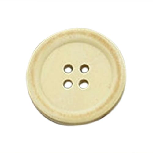 50 Stück Holzknöpfe, natürliche Farbe, rund, 4 Löcher, Knöpfe zum Nähen, Scrapbooking, 50 Stück, 15 mm von LNHBZ