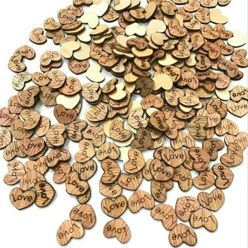 50 Stück Holzknöpfe in Herzform für handgefertigte Mädchenkleidung, DIY-Dekoration, Scrapbooking, Handarbeiten, Basteln, Nähen, Holzknopfzubehör, 12 x 15 mm von LNHBZ
