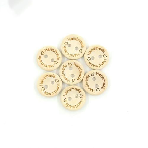 50 Stück handgefertigt mit Liebe Holzknöpfe Naturfarbe Garnmuster rund Nähknopf für Kleidung Scrapbooking – handgefertigt 15 mm von LNHBZ