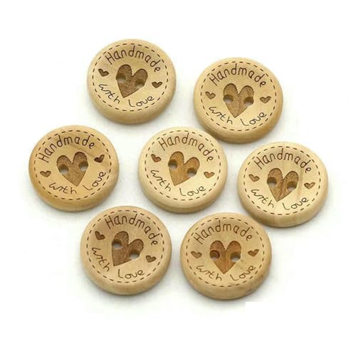 50 Stück handgefertigte Herz-Holzknöpfe in Naturfarbe, handgefertigt, dekorativer Knopf für Kleidung, Nähen, Scrapbooking, 15 mm, 20 mm, 25 mm, Herz 20 mm 50 Stück handgefertigte Herz-Holzknöpfe in Naturfarbe, handgefertigt, dekorativer Knopf für Kleidung, Nähen, Scrapbooking, 15 mm, 20 mm, 25 mm, Herz 20 mm von LNHBZ