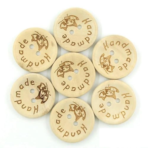 50 Stück handgefertigte Herz-Holzknöpfe in Naturfarbe, handgefertigt, dekorativer Knopf für Kleidung, Nähen, Scrapbooking, 15 mm, 20 mm, 25 mm, Schmetterling, 25 mm 50 Stück handgefertigte Herz-Holzknöpfe in Naturfarbe, handgefertigt, dekorativer Knopf für Kleidung, Nähen, Scrapbooking, 15 mm, 20 mm, 25 mm, Schmetterling, 25 mm von LNHBZ